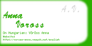 anna voross business card