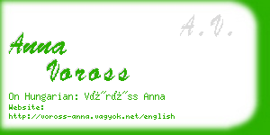 anna voross business card